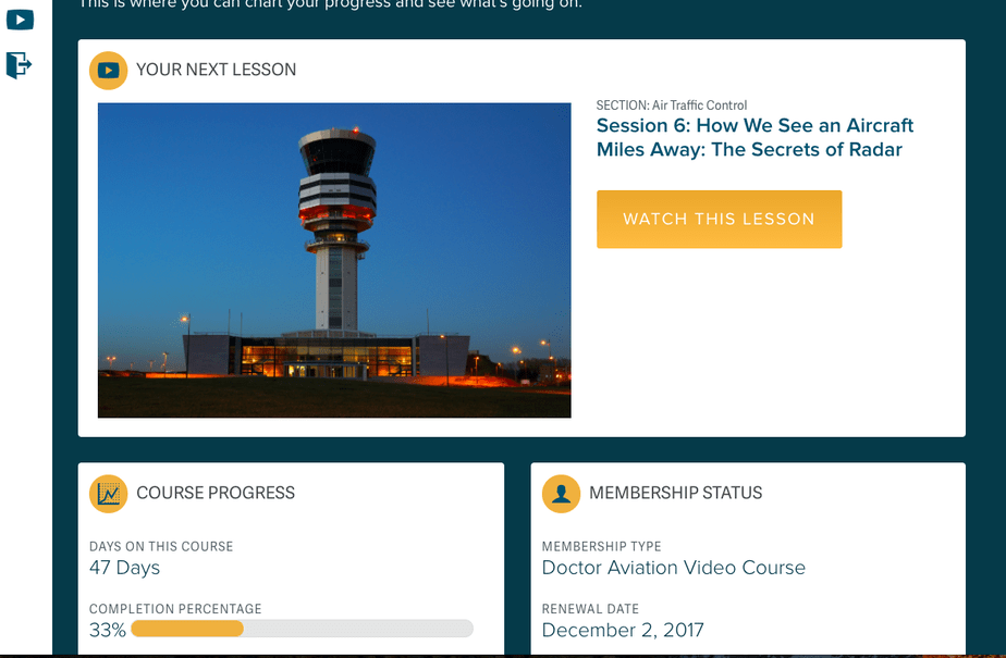 Doctor Aviation Course Dashboard