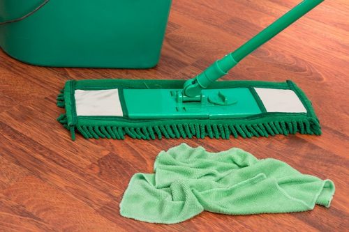 Do like tasks together, such as mopping each room that needs it.