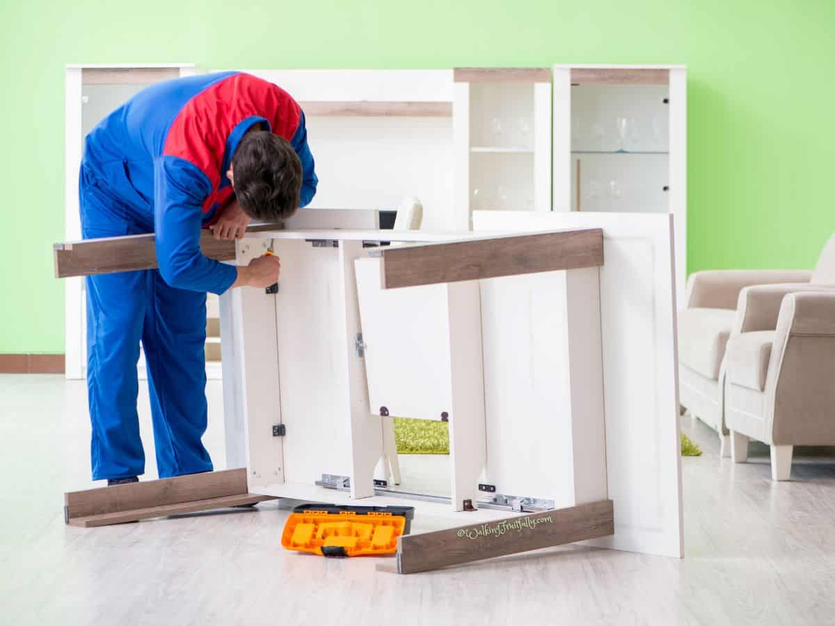 Contractor repairing broken table